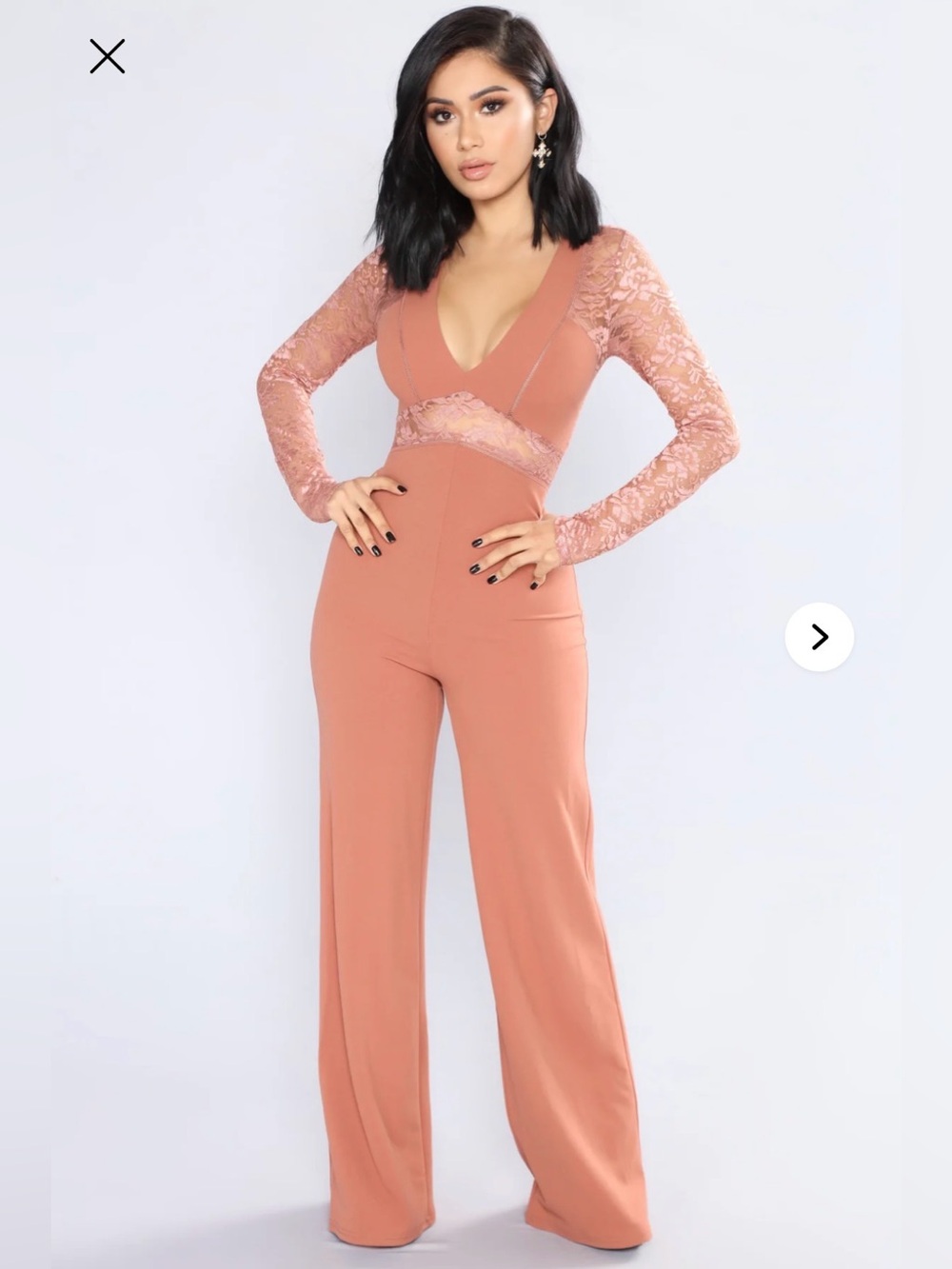 Fashion Nova Hanna Lace Cut Out Jumpsuit - Rose